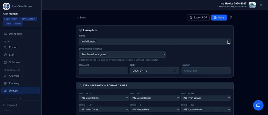 Lineups & Planning